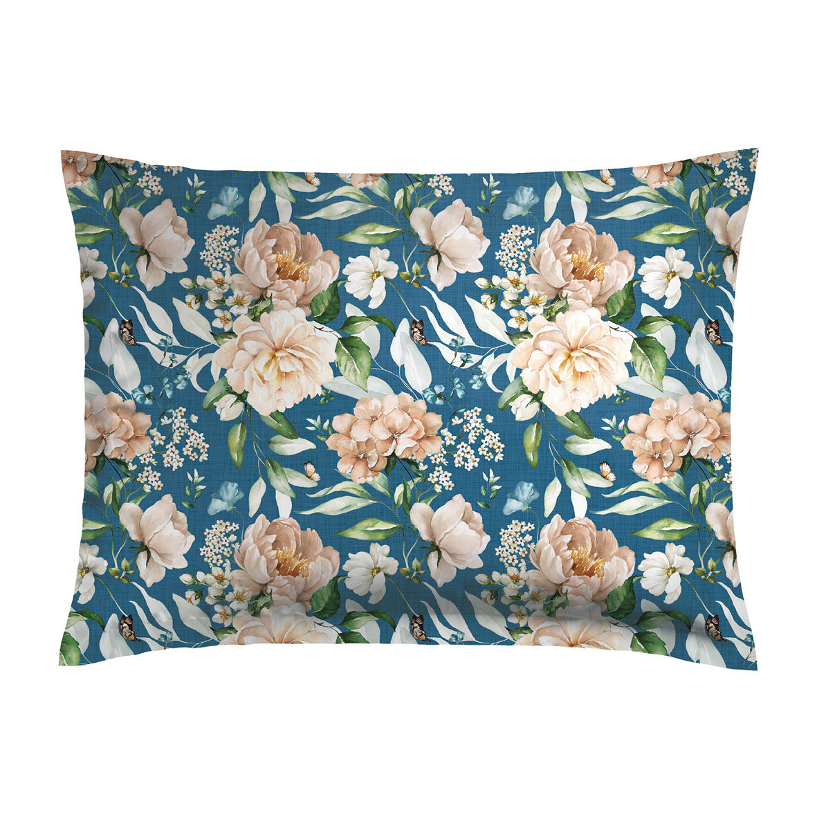 Taie d'oreiller coton vert fleur d'amandier
