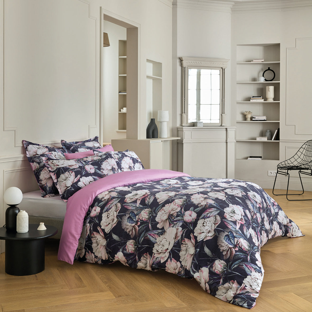 Set of 2 pillowcases cotton satin - Peonia Pink