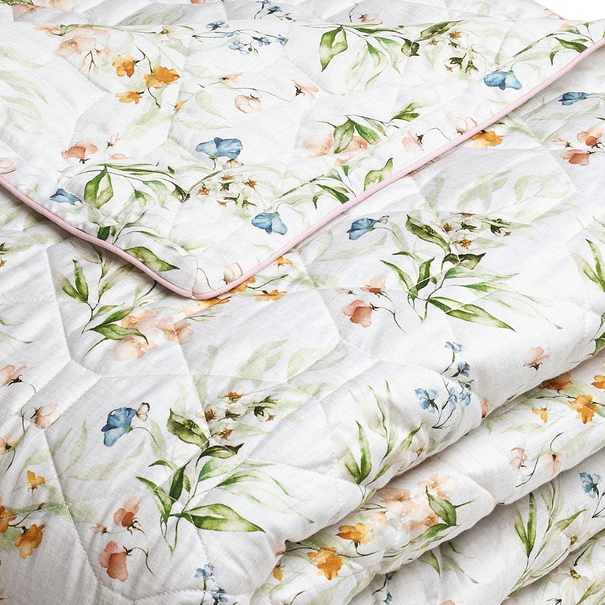 Bedspread - ultra soft : Jardin de Fleurs white
