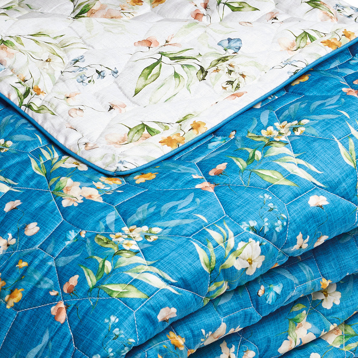 Bedspread - ultra soft : Belle de nuit blue/white