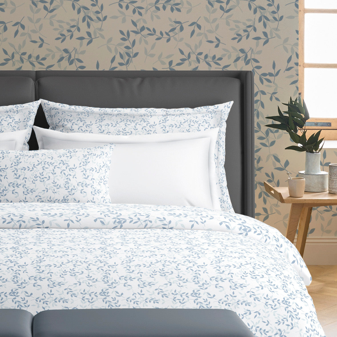 Duvet cover + pillowcase(s) cotton satin - Freya white