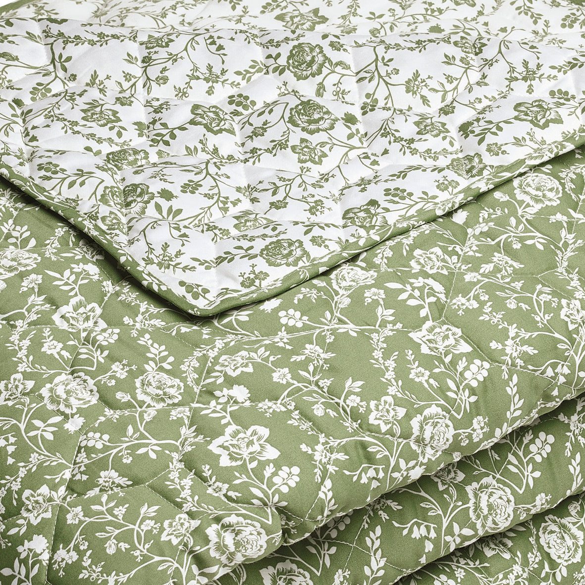 Bedspread - ultra soft : Parterre de Roses green