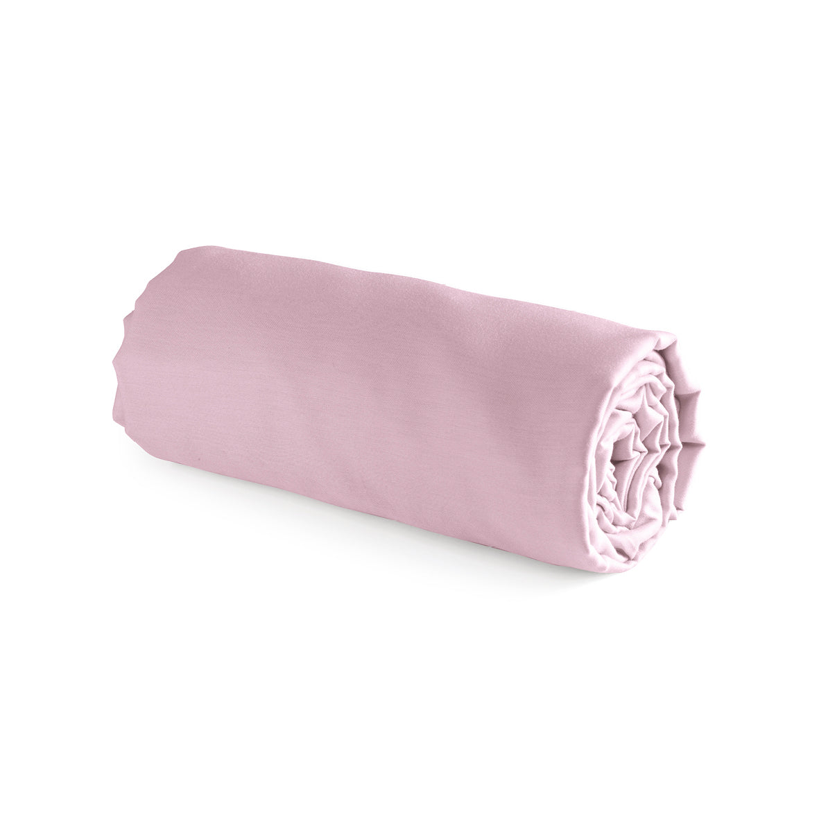 Fitted sheet - 100% cotton satin - Light pink