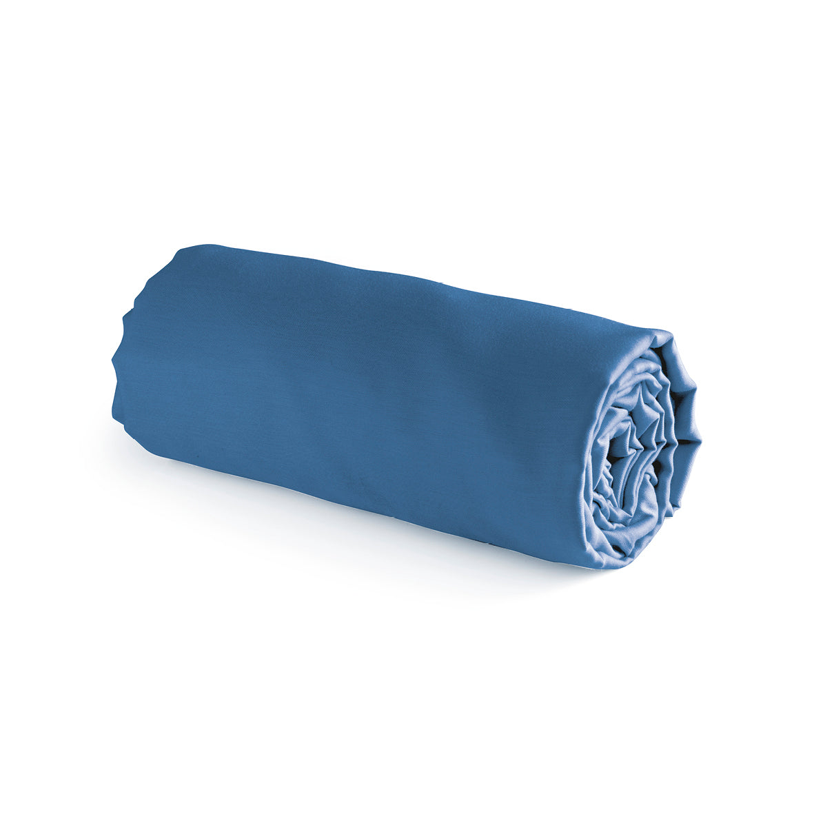 Fitted sheet - 100% cotton satin - Blue