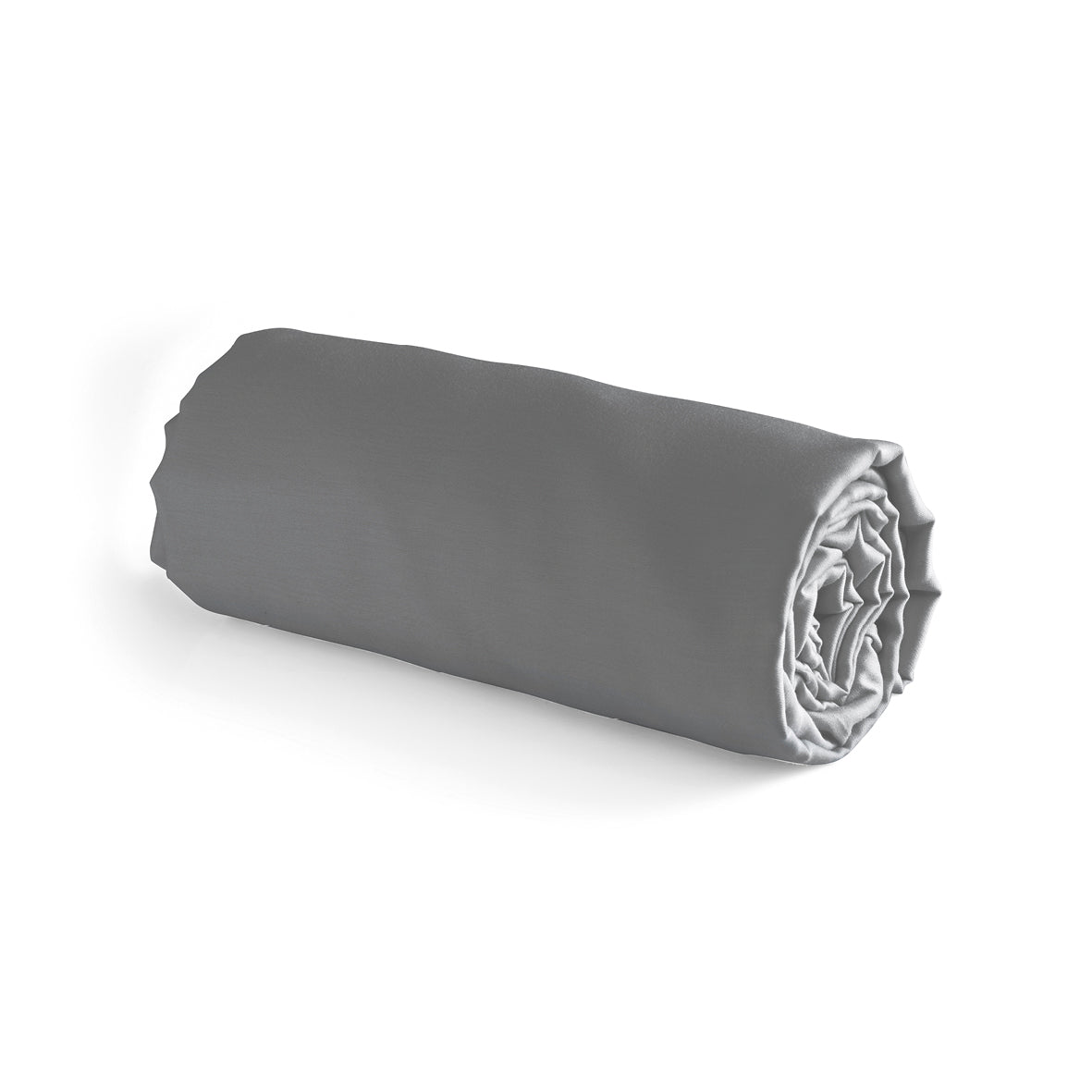 Fitted sheet - 100% cotton satin - Light grey