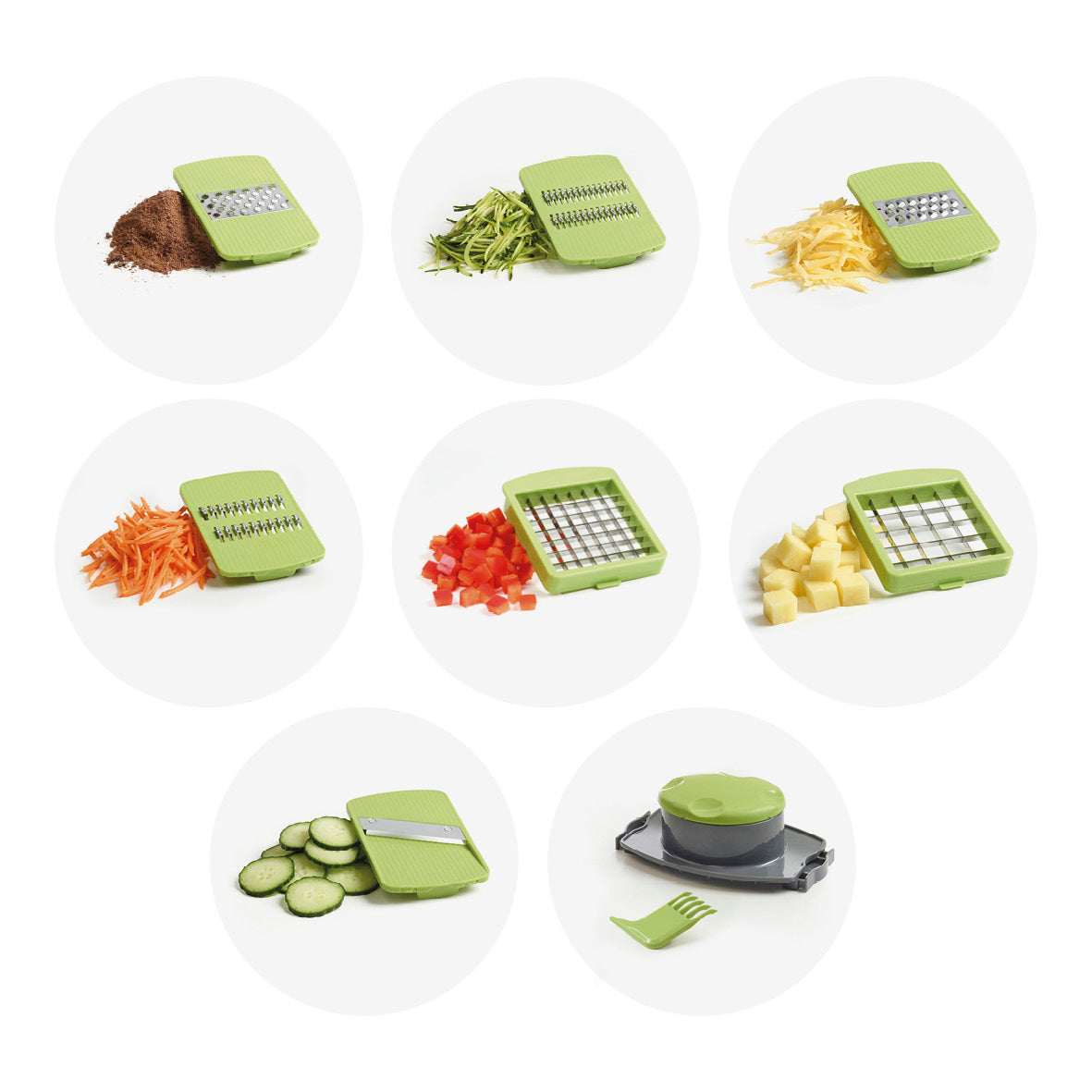 All In 1 chopper & mandoline slicer - Green/grey