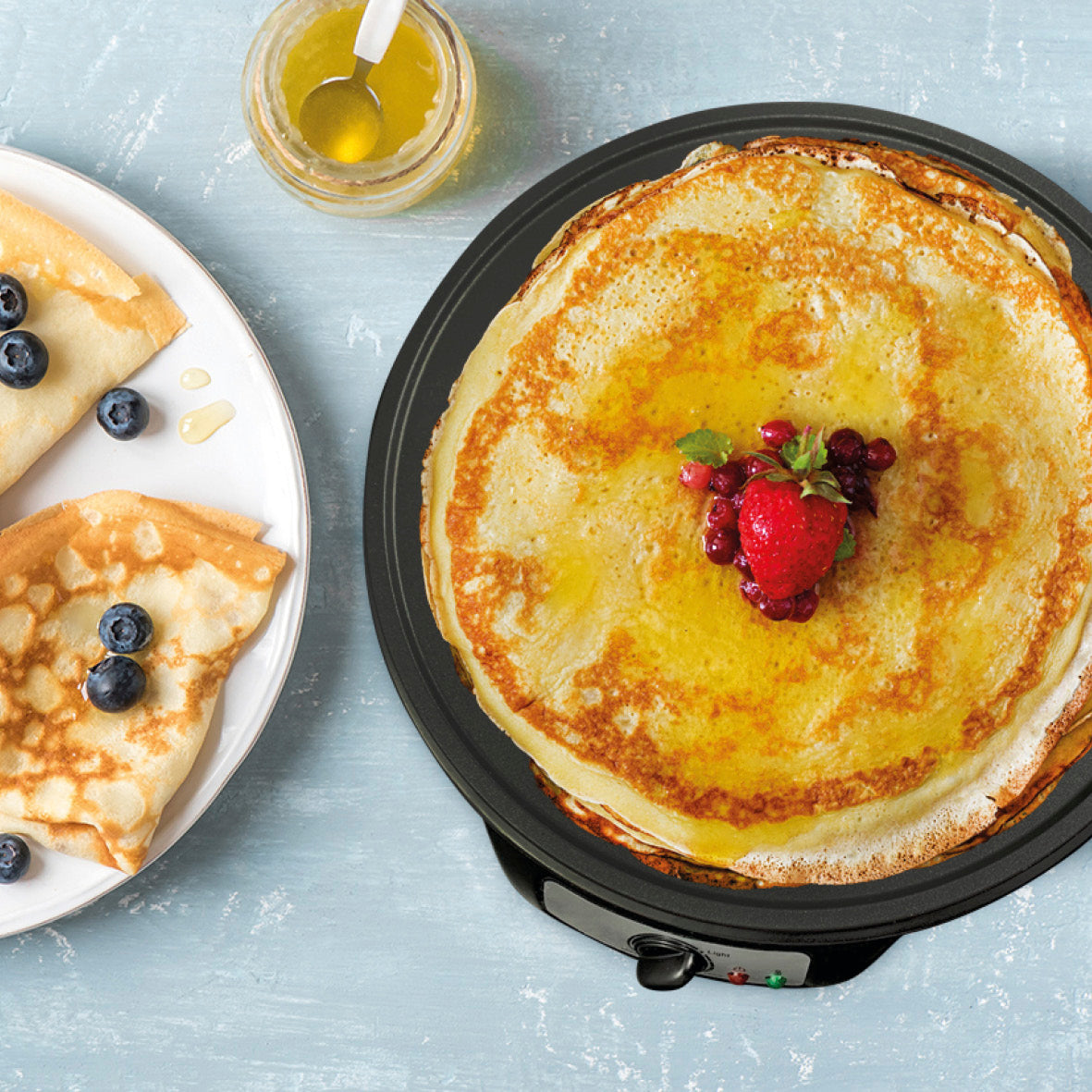 Electric pancake maker 30 cm - Black / Grey