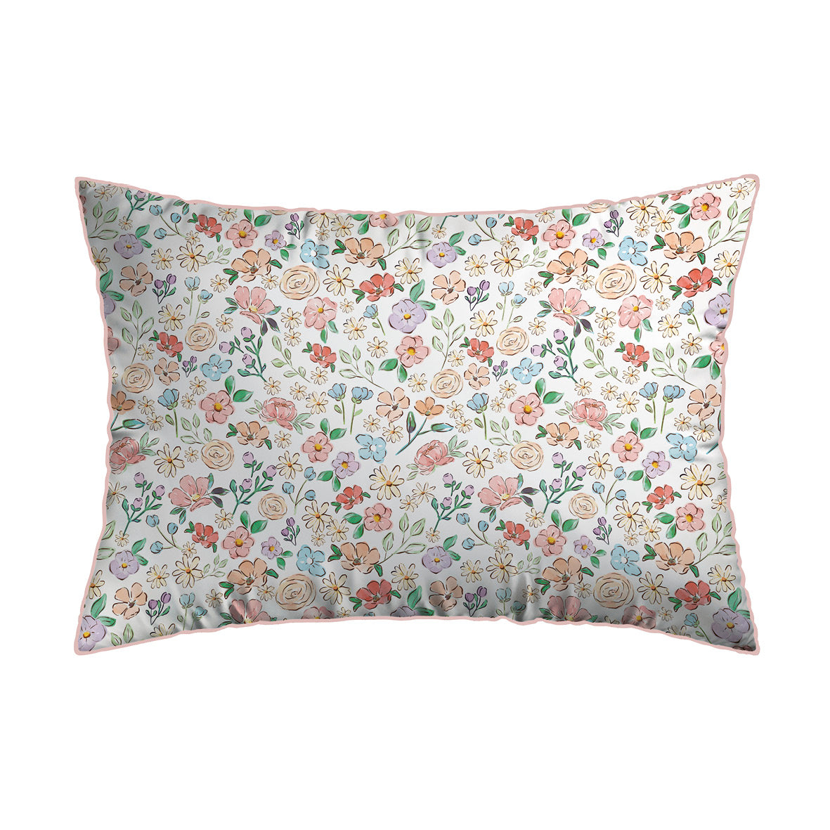 Pillowcase(s) cotton satin Prairie Fleurie - Petit Pois White 2 x (50 x 70 cm)