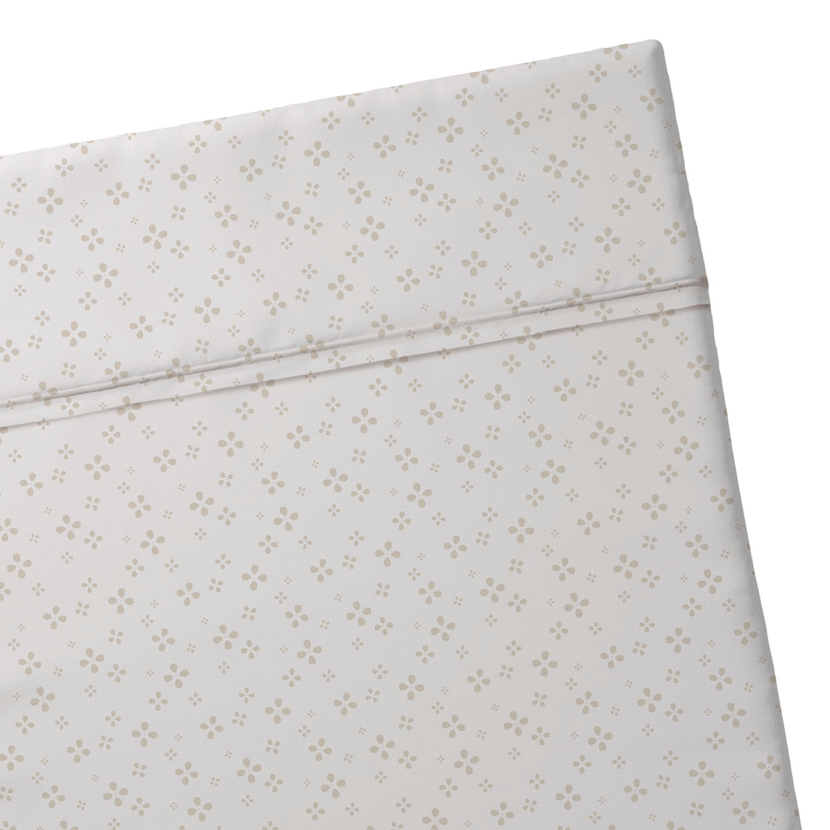 Flat sheet cotton satin - Mirabelle White/taupe