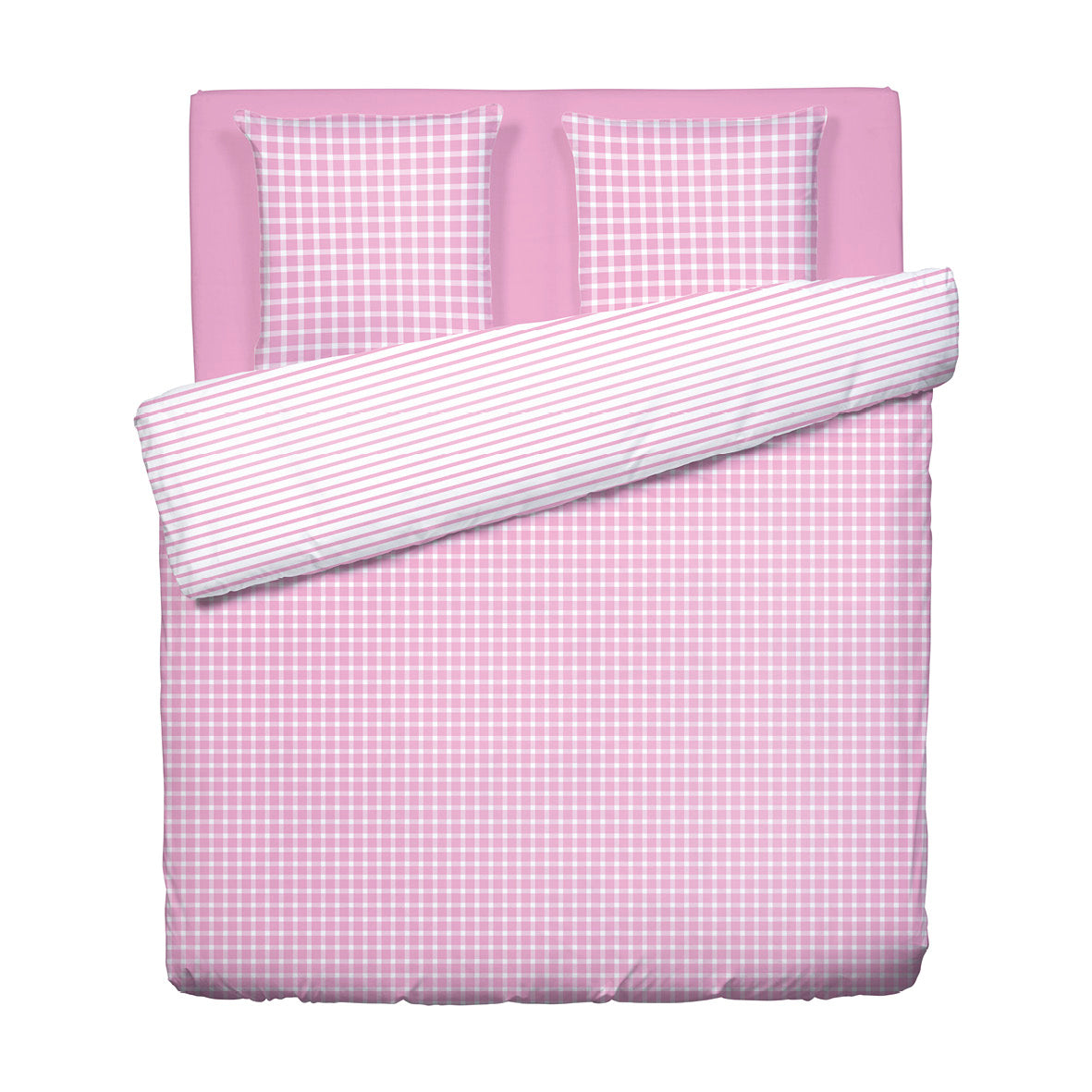 Duvet cover + pillowcase(s) cotton satin - Carole Pink