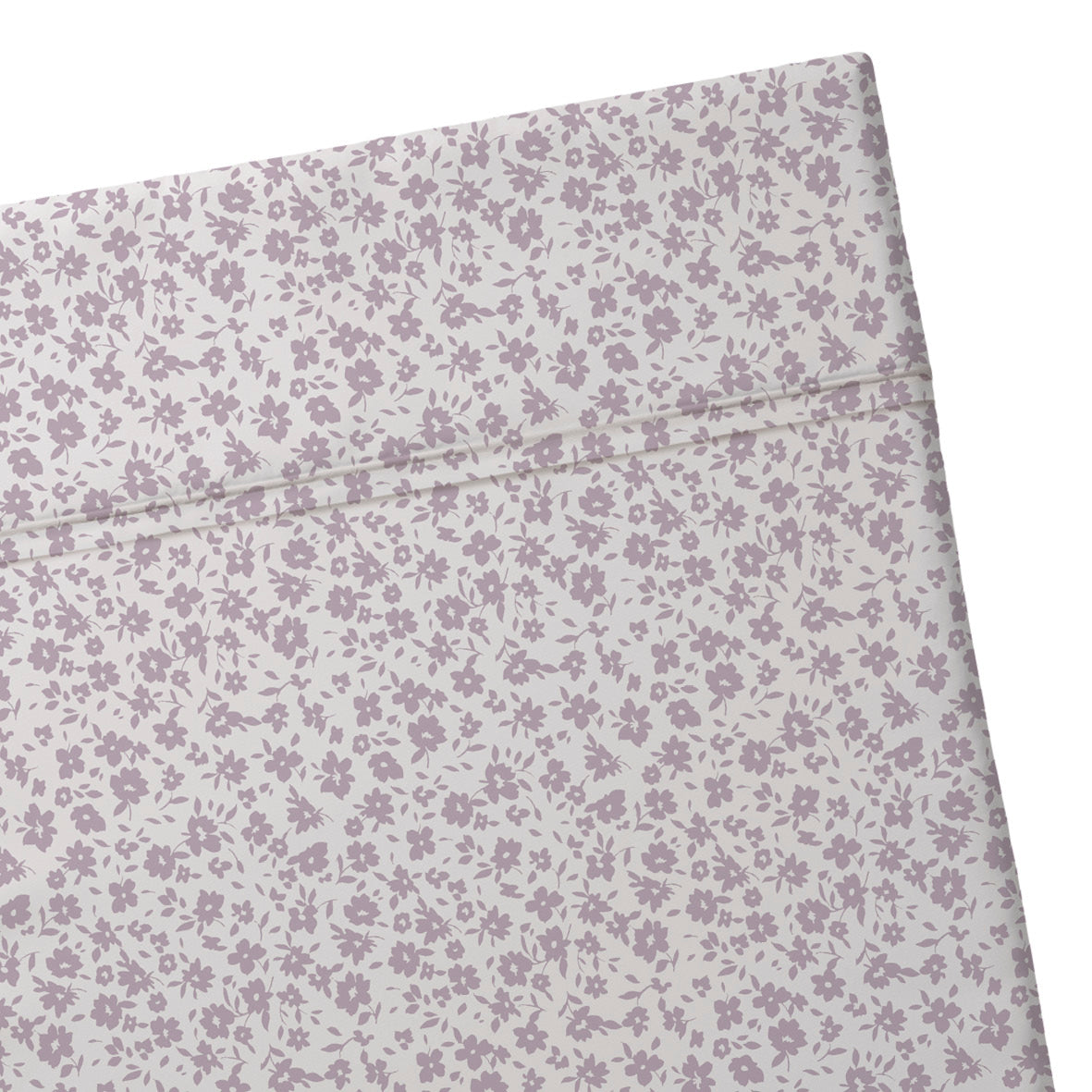 Flat sheet cotton satin - Les Yeux de Suzanne White/lavender