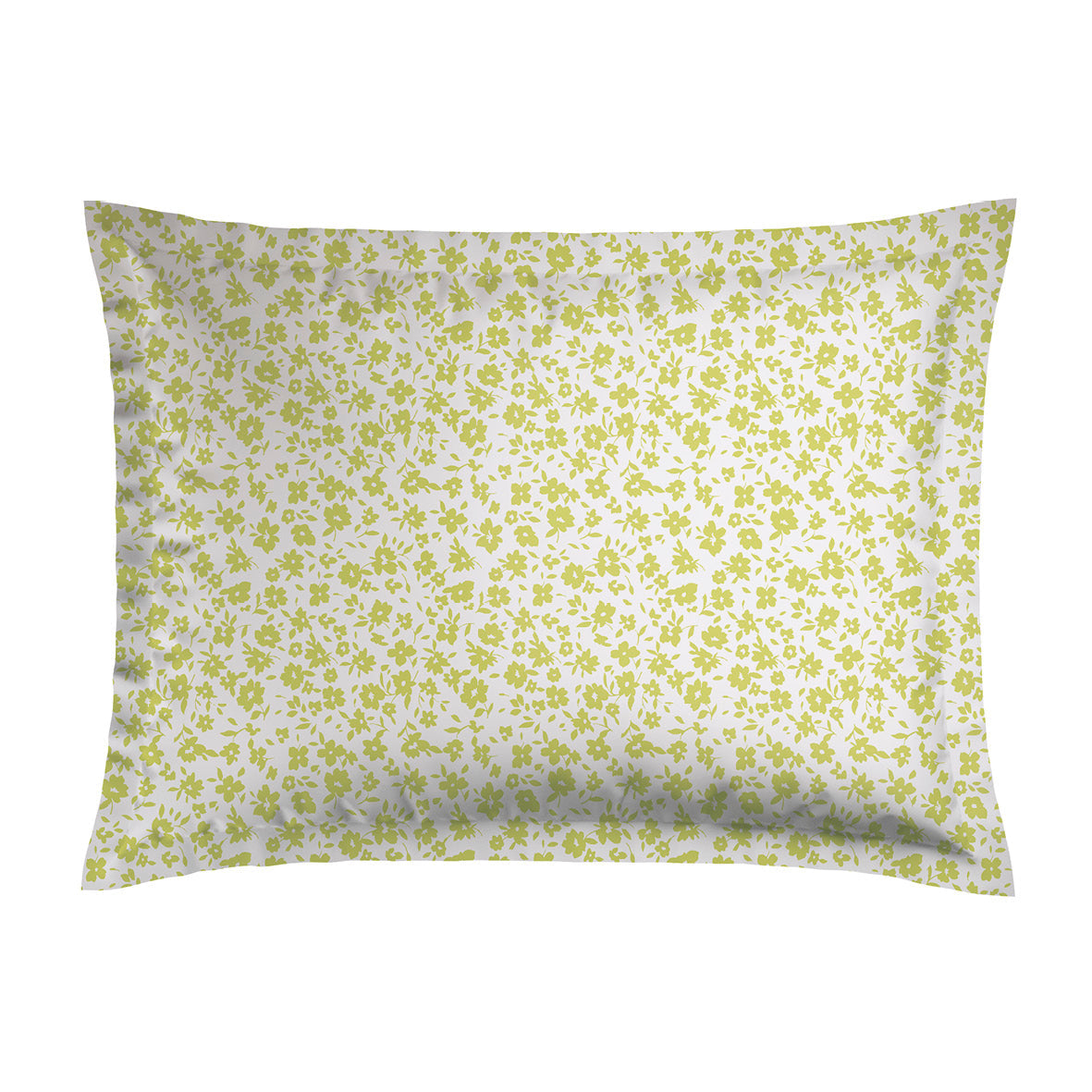 Pillowcase(s) cotton satin - Les Yeux de Suzanne White/Lime 2 x (50 x 70 cm)