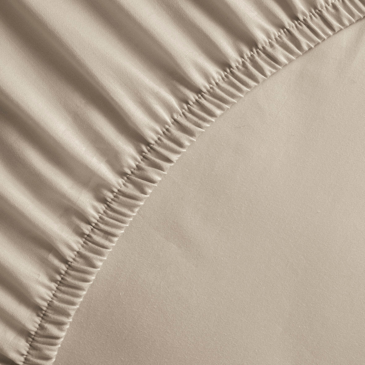 Fitted sheet cotton satin - Taupe