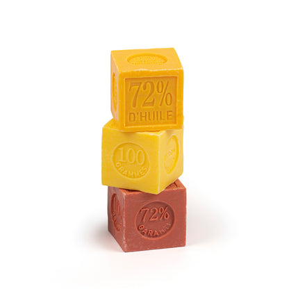 Pack de 3 savons de Marseille solides fruités - 3 x 100 g