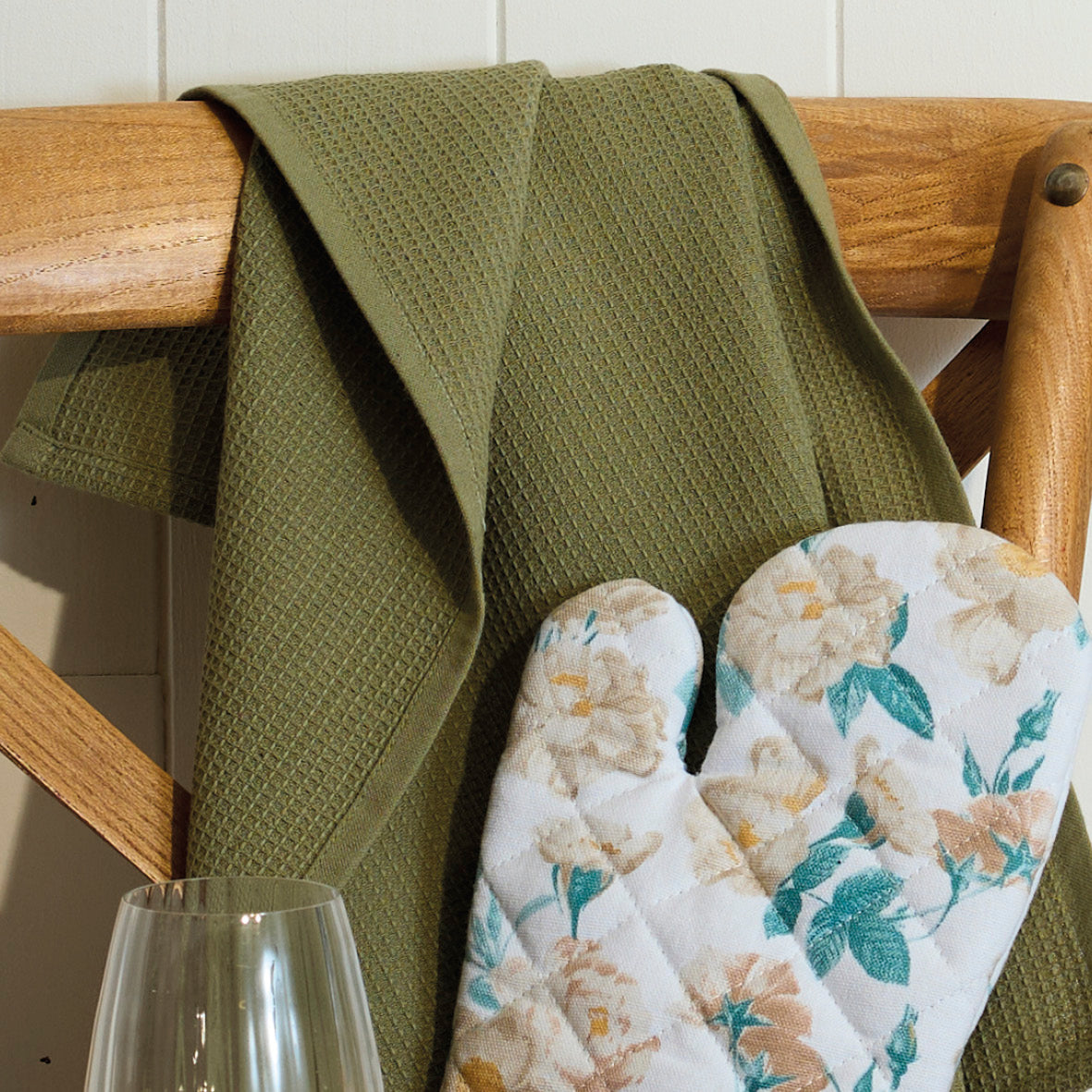 Set of 3 kitchen towels Uni Light green - 50 x 70 cm