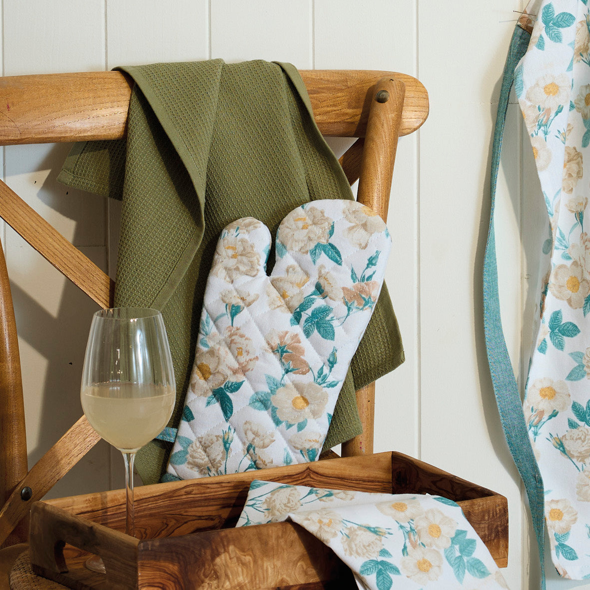 Set of 3 kitchen towels Uni Light green - 50 x 70 cm