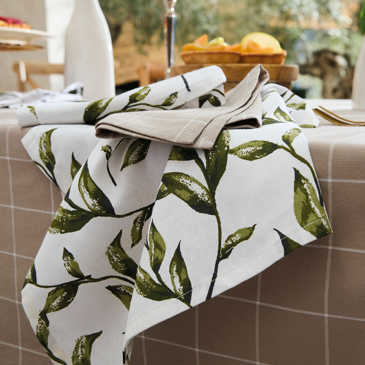 Set of 3 kitchen towels Natur'elle White - 50 x 70 cm