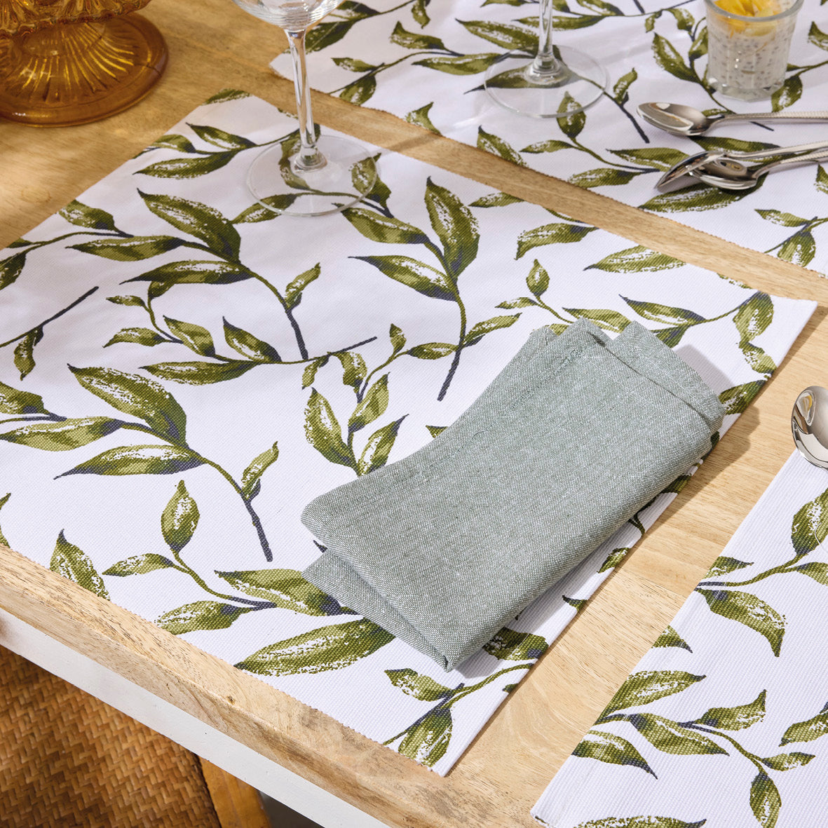 Set of 4 placemats Natur'elle White - 40 x 35 cm