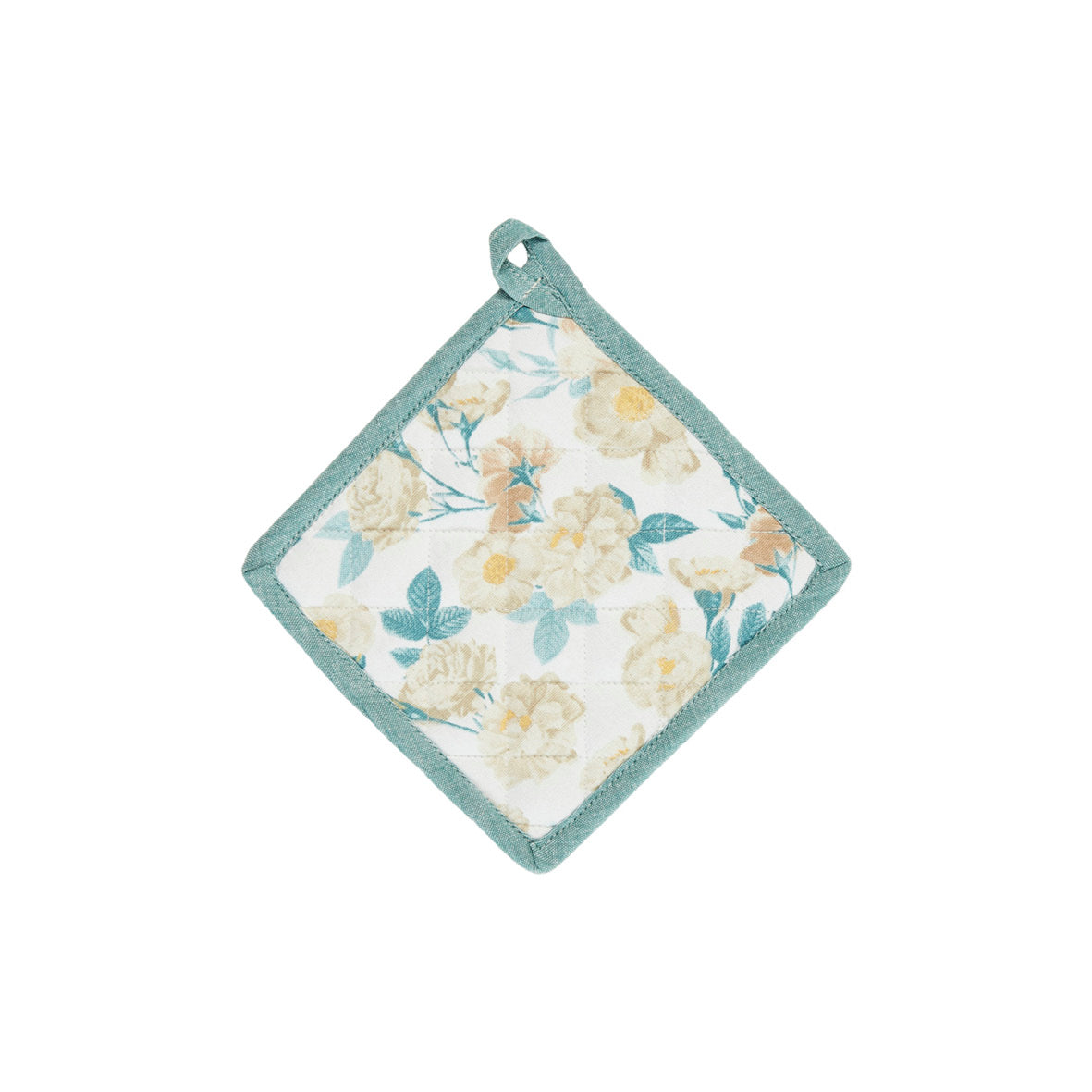 Set of apron, oven mitt and potholder  Calme floral White - 60 x 90 cm + 17 x 32 cm + 20 x 20 cm