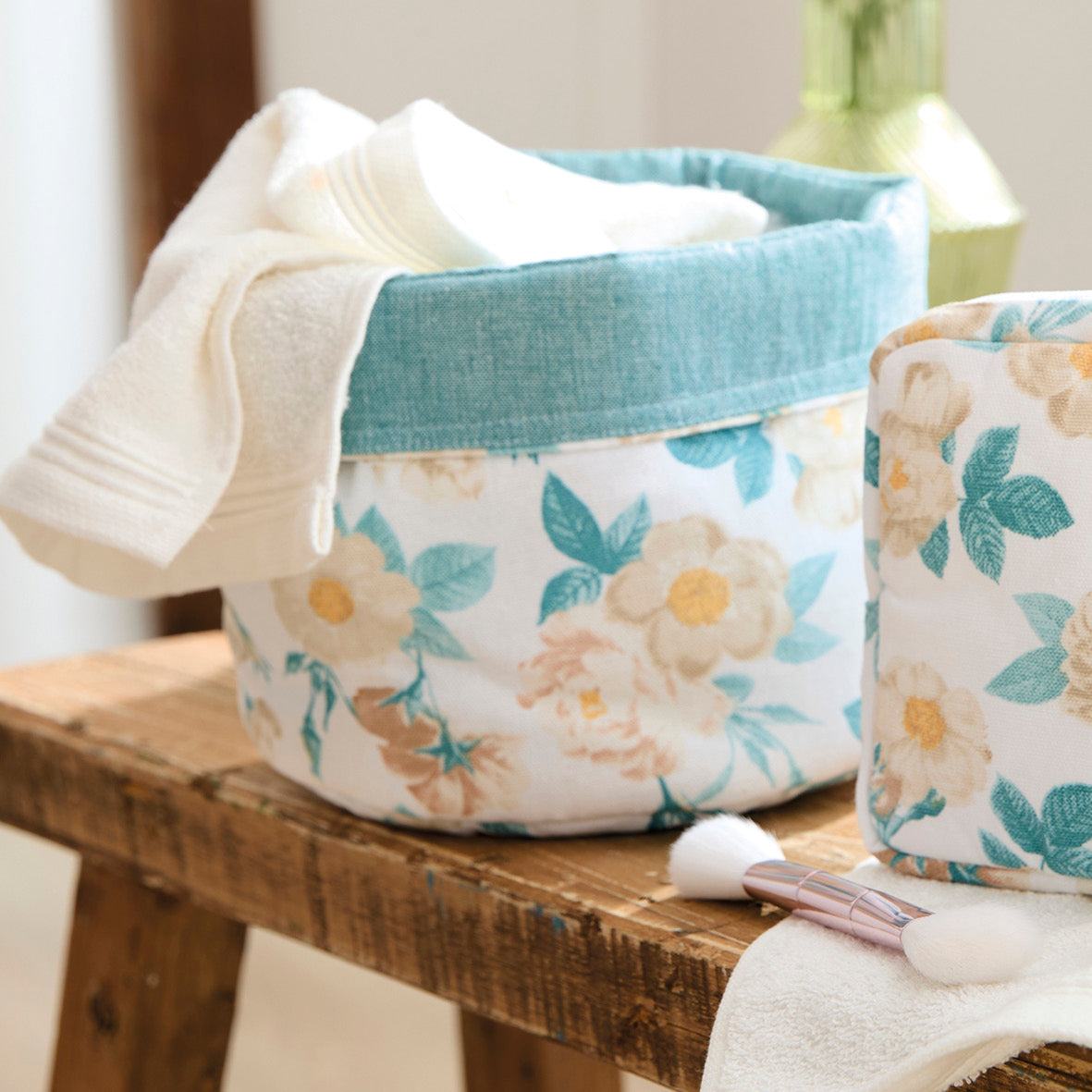 Bread basket Calme floral White - 20 x 21 cm