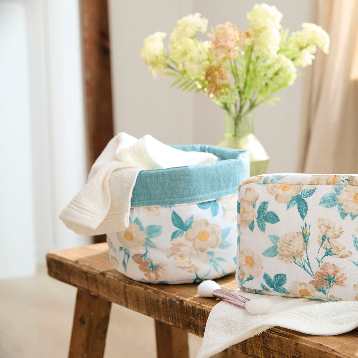 Bread basket Calme floral White - 20 x 21 cm