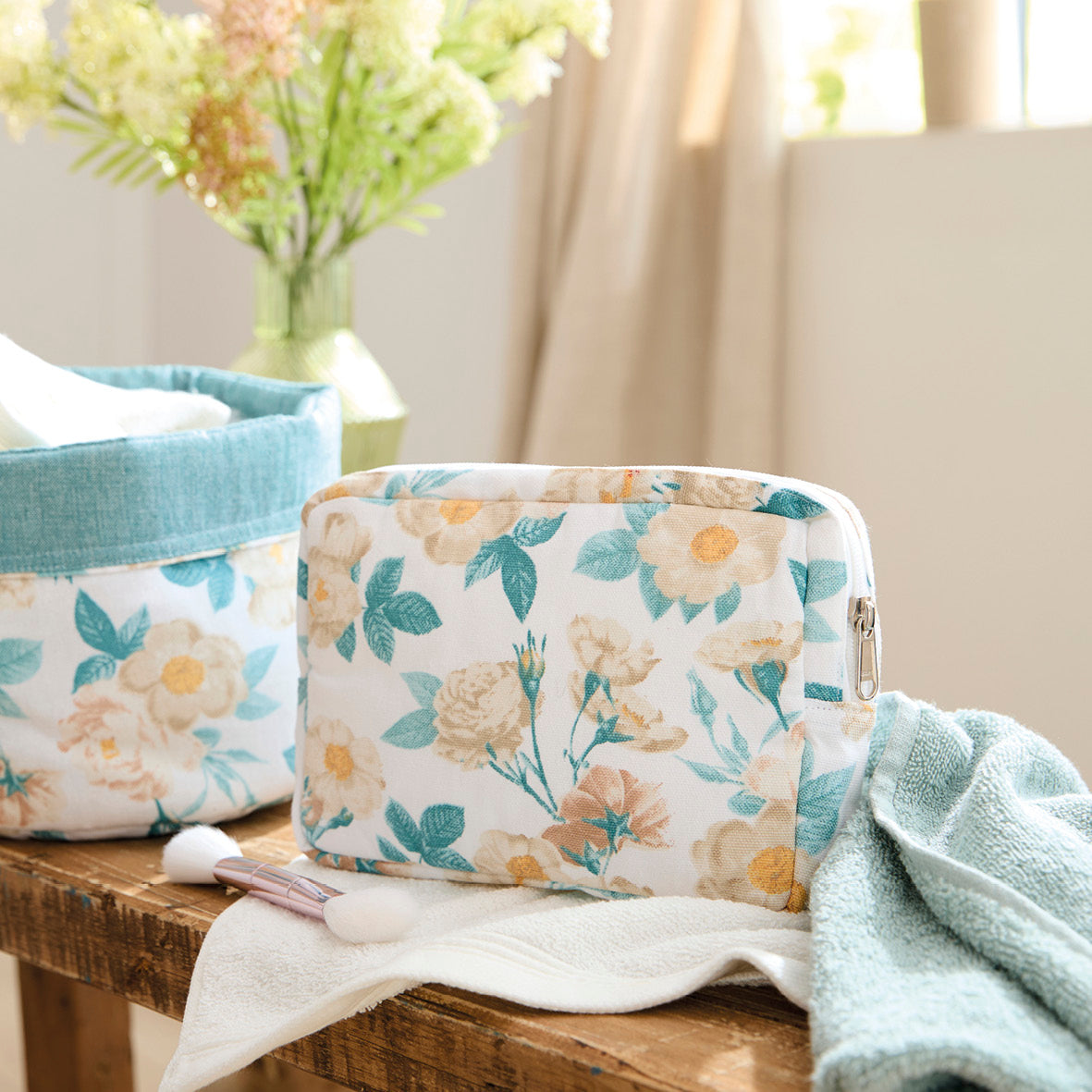 Pouch Calme floral White - 14 x 20 cm