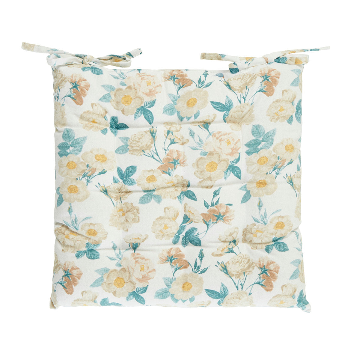 Chair cushion Calme floral White - 40 x 40 x 3 cm