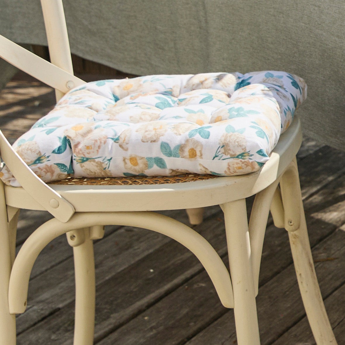 Chair cushion Calme floral White - 40 x 40 x 3 cm