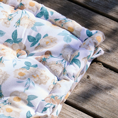 Floor cushion Calme floral White - 45 x 45 x 10 cm