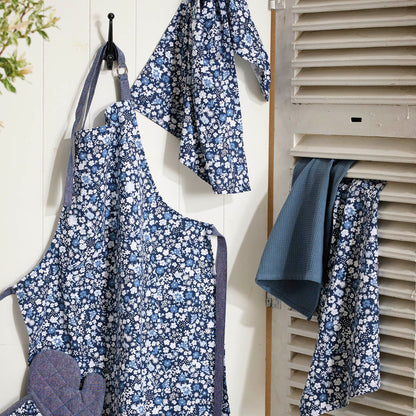 Set of 3 kitchen towels Fleurs de nuit Dark blue - 50 x 70 cm