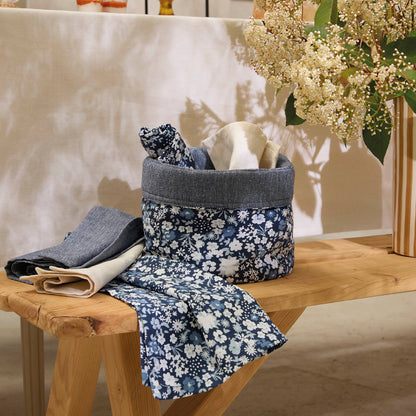 Bread basket Fleurs de nuit Dark blue - 20 x 21 cm