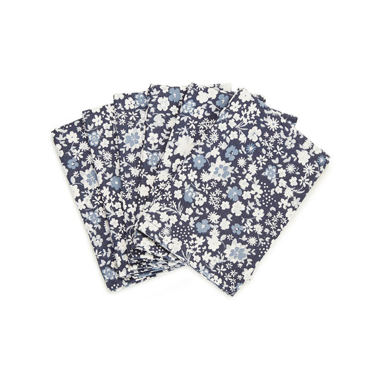 Set of 6 napkins Fleurs de nuit Dark blue - 40 x 40 cm