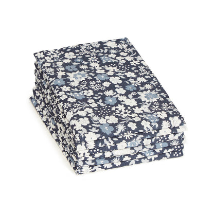 Set of 6 napkins Fleurs de nuit Dark blue - 40 x 40 cm