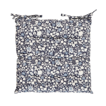 Chair cushion Fleurs de nuit Dark blue - 40 x 40 x 3 cm