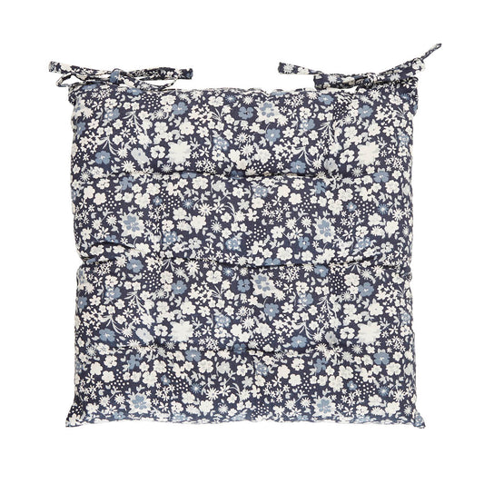 Chair cushion Fleurs de nuit Dark blue - 40 x 40 x 3 cm