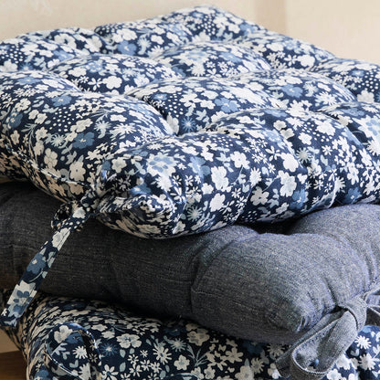 Chair cushion Fleurs de nuit Dark blue - 40 x 40 x 3 cm
