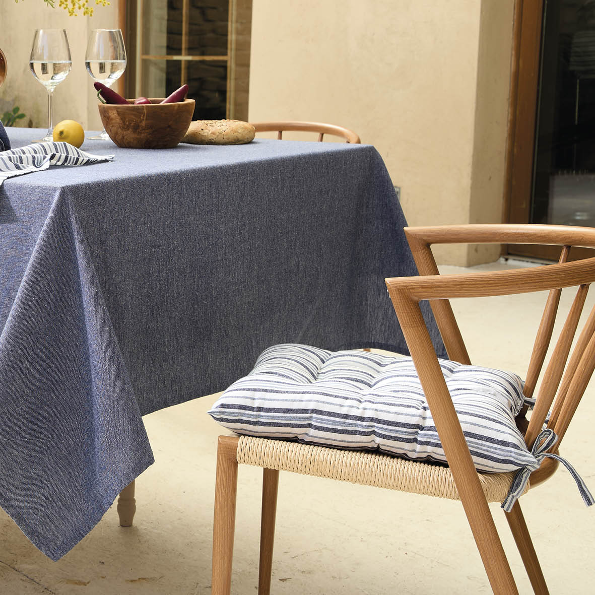 Chair cushion Nina Blue - 40 x 40 x 3 cm