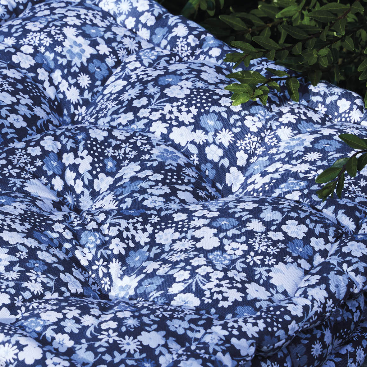 Floor cushion Fleurs de nuit Dark blue - 45 x 45 x 10 cm