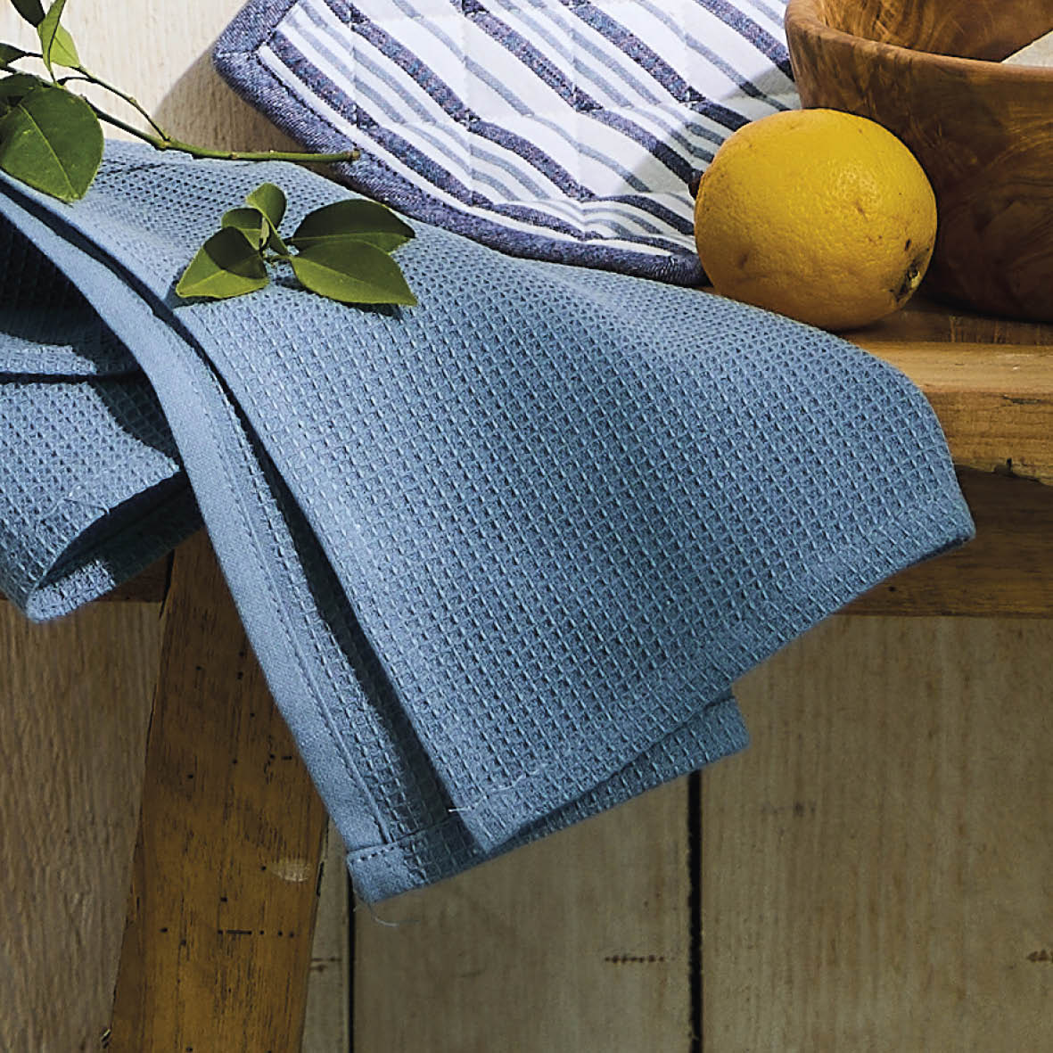 Set of 3 kitchen towels Uni Light Blue - 50 x 70 cm