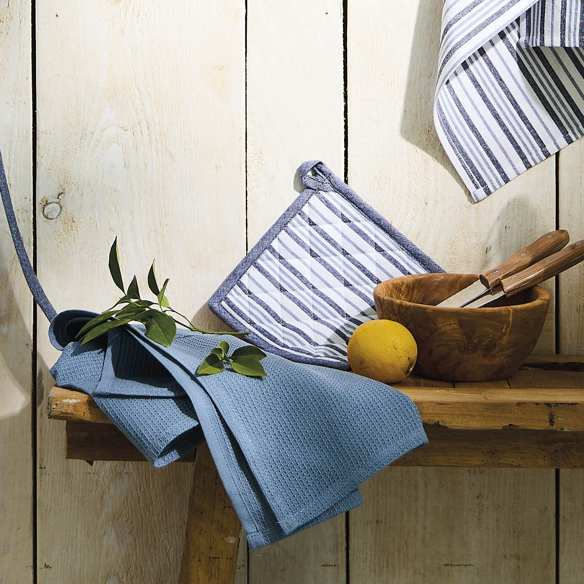 Set of 3 kitchen towels Uni Light Blue - 50 x 70 cm