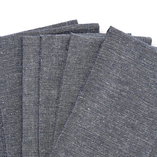 Set of 6 napkins Chambray Dark blue - 40 x 40 cm