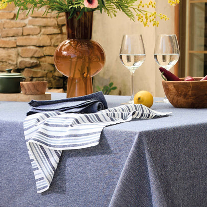 Set of 6 napkins Chambray Dark blue - 40 x 40 cm