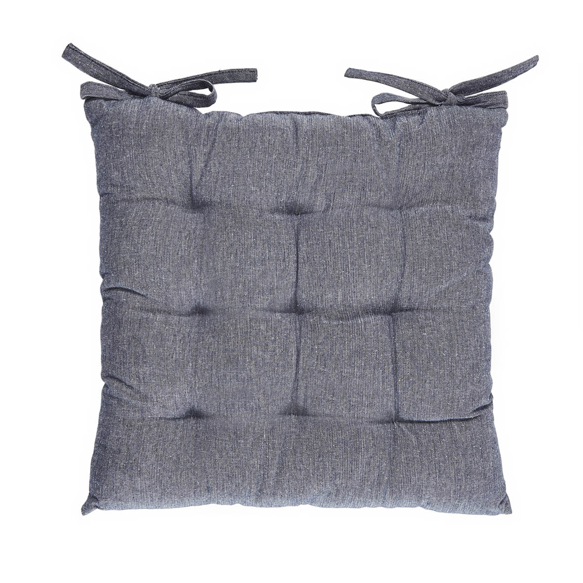 Chair cushion Chambray Dark blue - 40 x 40 x 3 cm