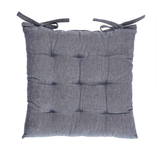 Chair cushion Chambray Dark blue - 40 x 40 x 3 cm
