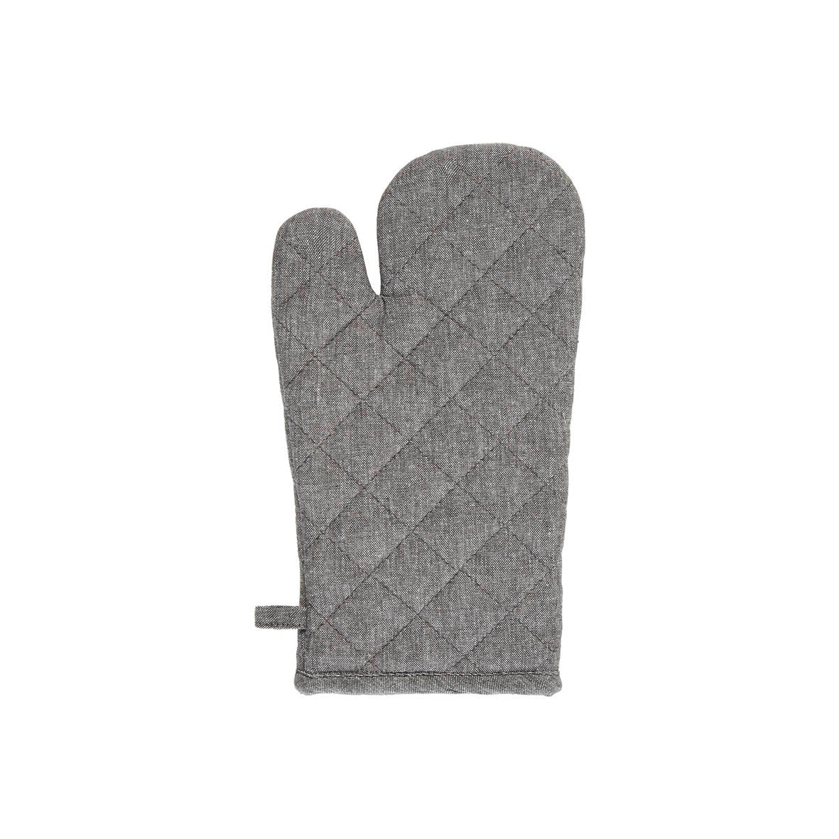 Set of apron, oven mitt and potholder  Chambray Dark grey - 60 x 90 cm + 17 x 32 cm + 20 x 20 cm