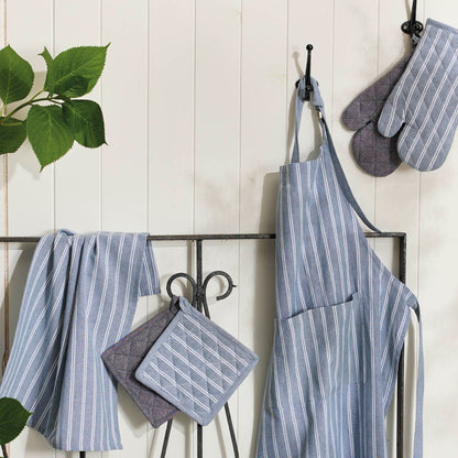 Set of apron, oven mitt and potholder  Chambray Dark grey - 60 x 90 cm + 17 x 32 cm + 20 x 20 cm