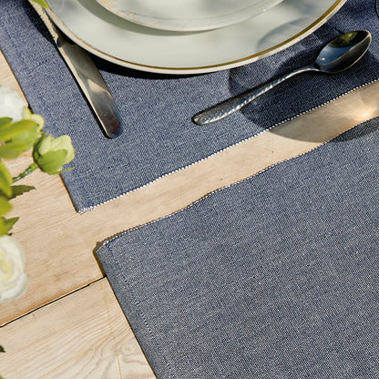 Set of 4 placemats Chambray Dark grey - 40 x 35 cm