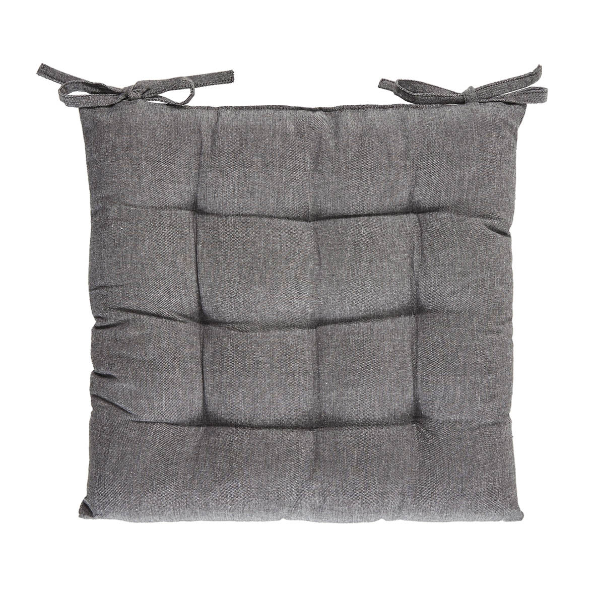 Chair cushion Chambray Dark grey - 40 x 40 x 3 cm
