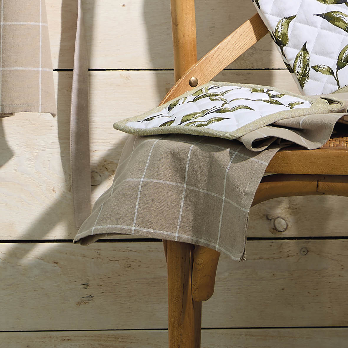 Set of 3 kitchen towels Aaron Taupe - 50 x 70 cm