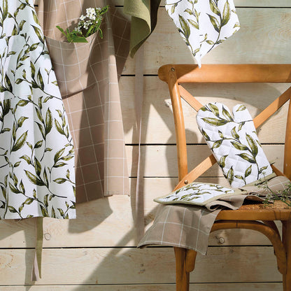 Set of 3 kitchen towels Aaron Taupe - 50 x 70 cm